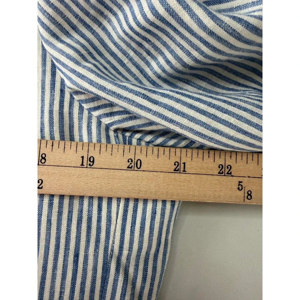 Island Pacific John W Nordstrom Mens 46R Blue White Striped 100% Linen Blazer